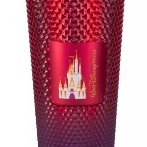 Disney World Parks Limited Edition Starbucks Red Geometric Tumbler w/Straw NEW